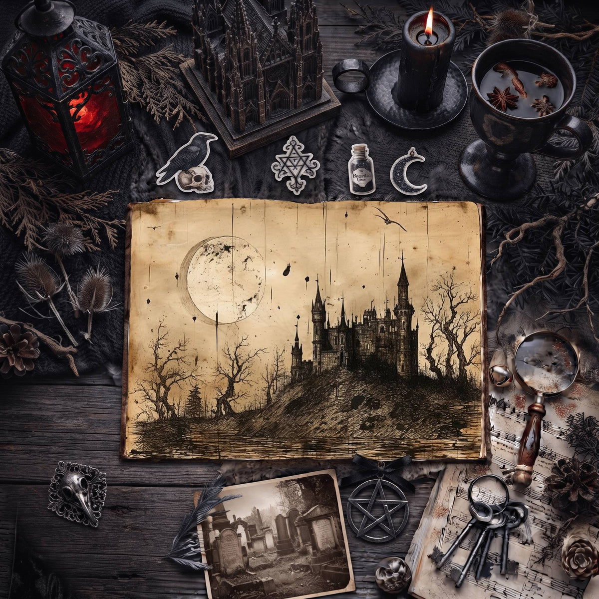 Gothic Castle Digital Papers
