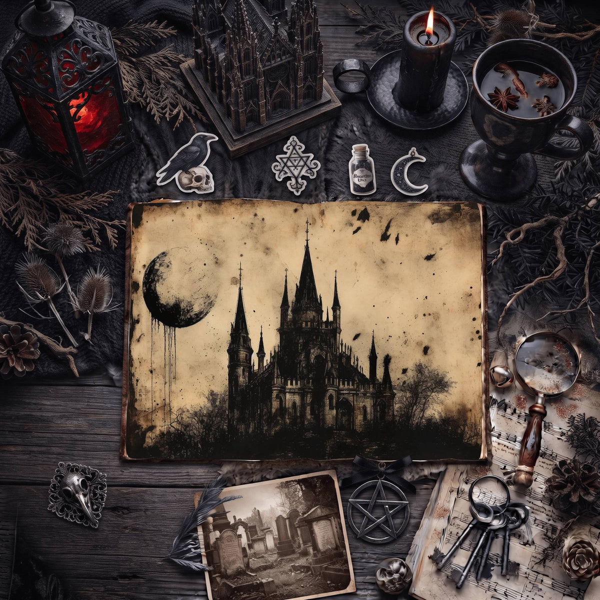 Gothic Castle Digital Papers