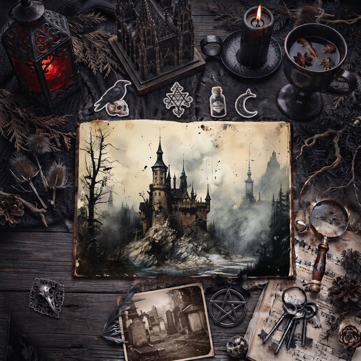 Gothic Castle Digital Papers