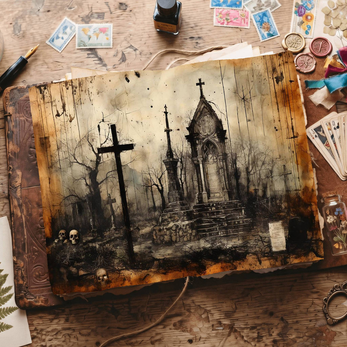 Gothic Cemetery Digital Papers