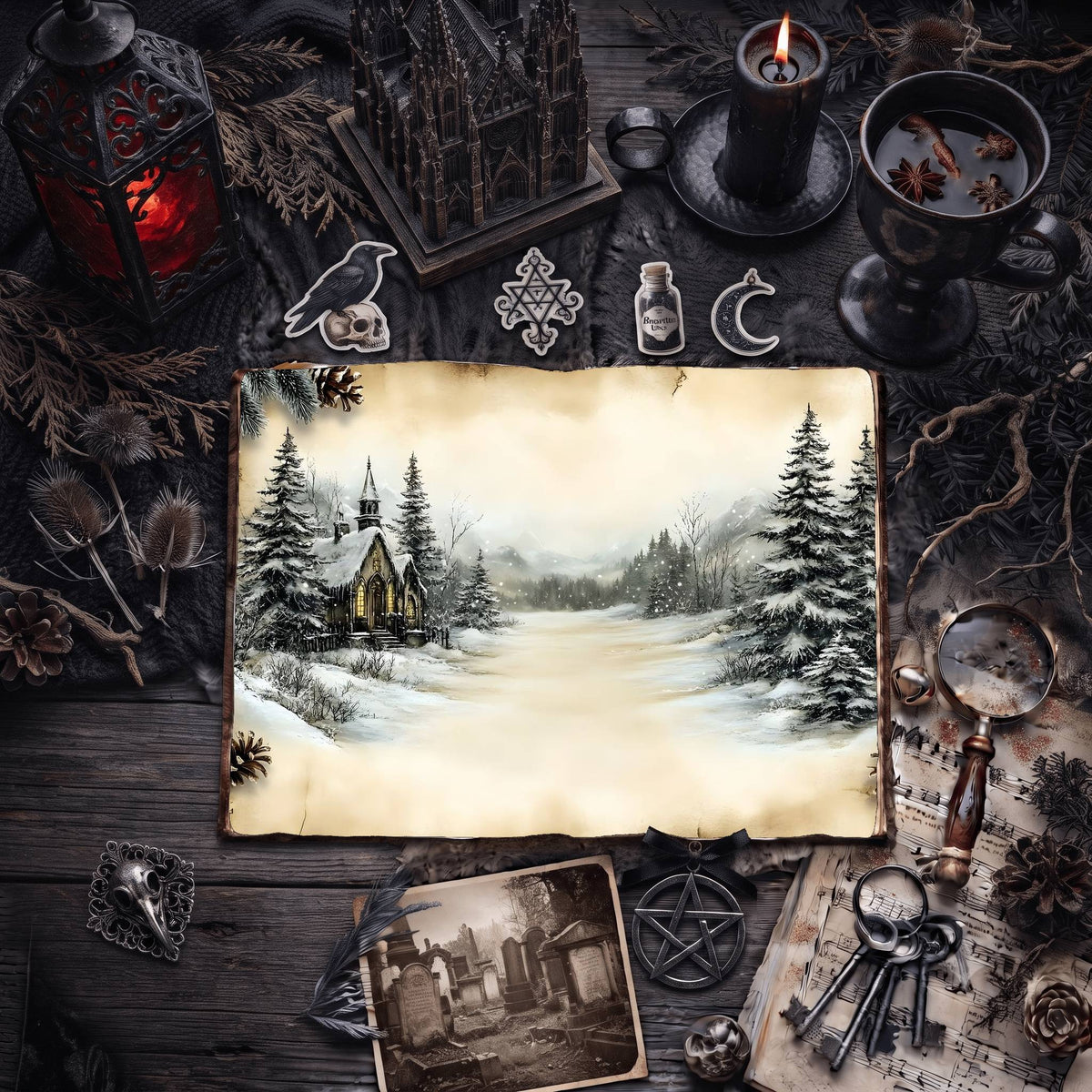 Gothic Christmas Digital Papers
