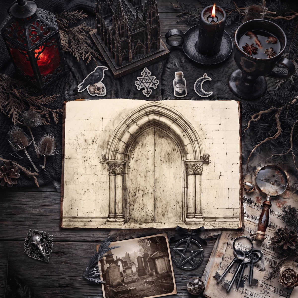Gothic Doors Digital Papers