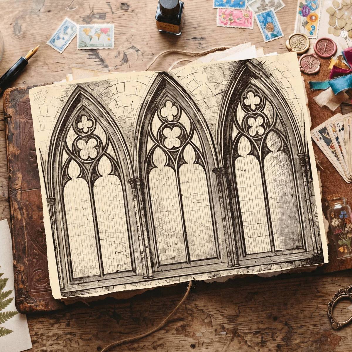 Gothic Windows Digital Papers