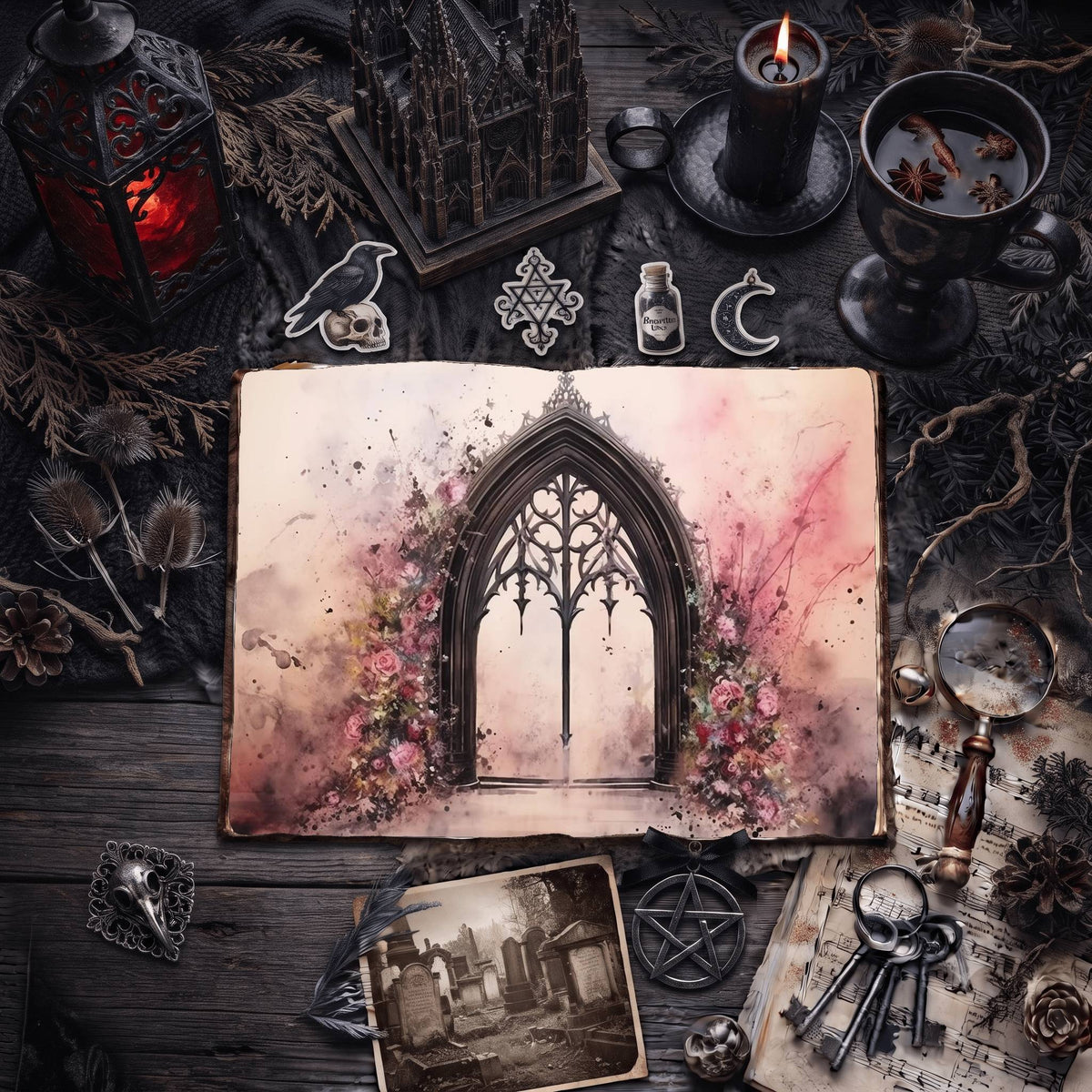 Gothic Windows Digital Papers
