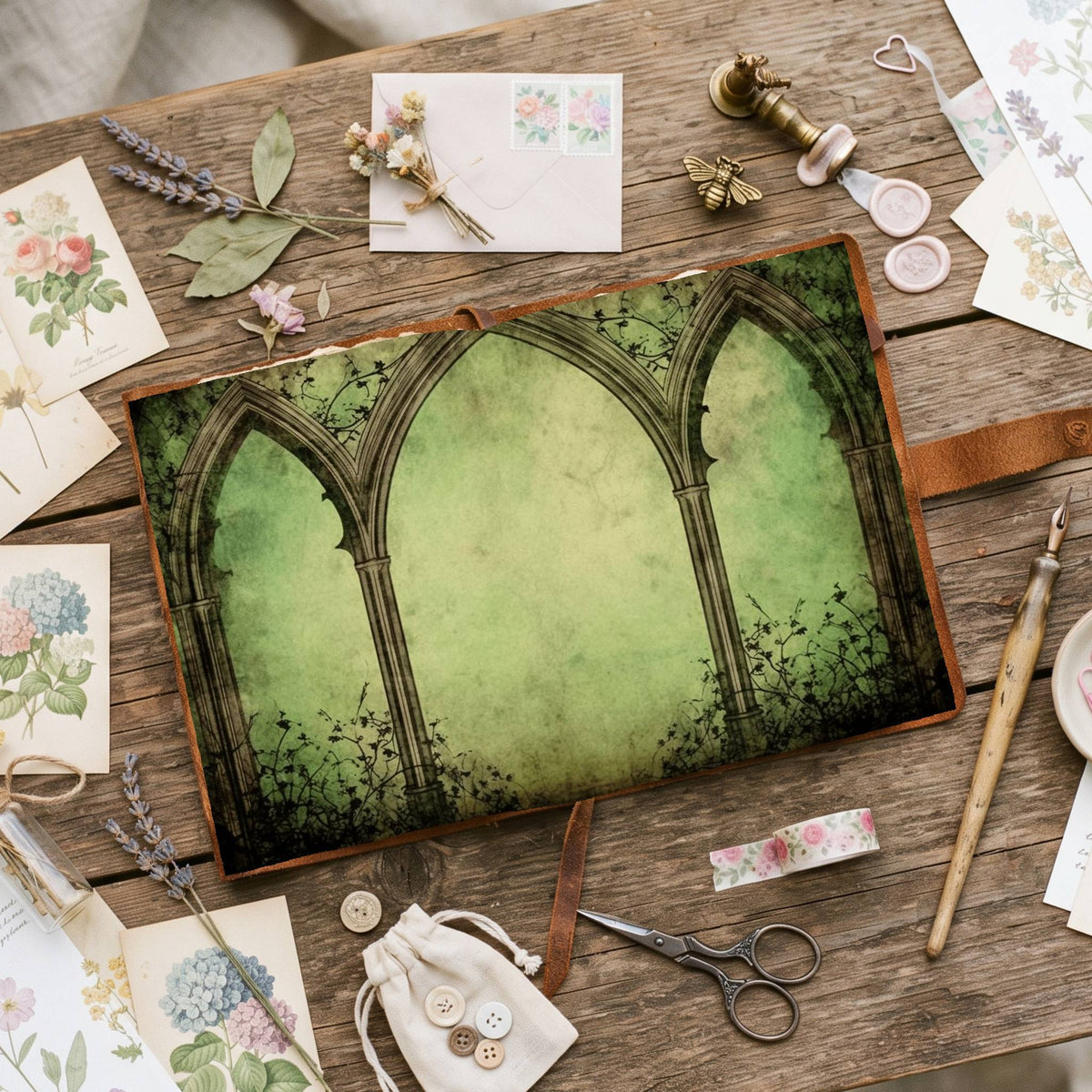 Green Arches Digital Papers