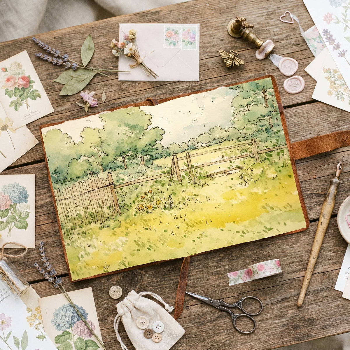 Green Summer Digital Papers