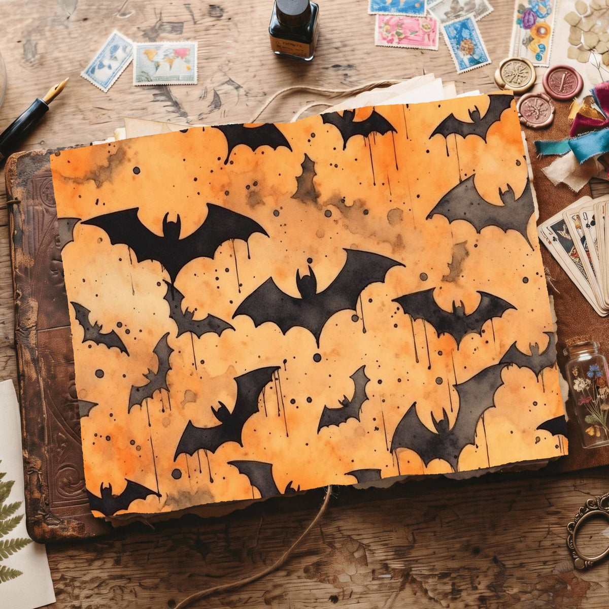 Halloween Bats Digital Papers