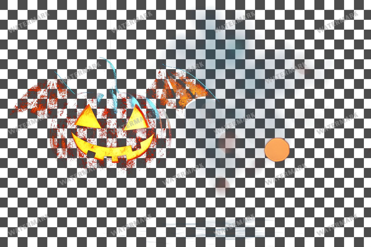 Halloween PNG overlay on a transparent checkered background, preview 3