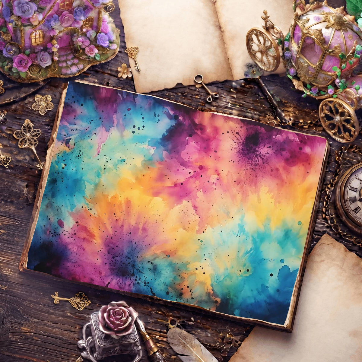 Hippie Tye Die Digital Papers