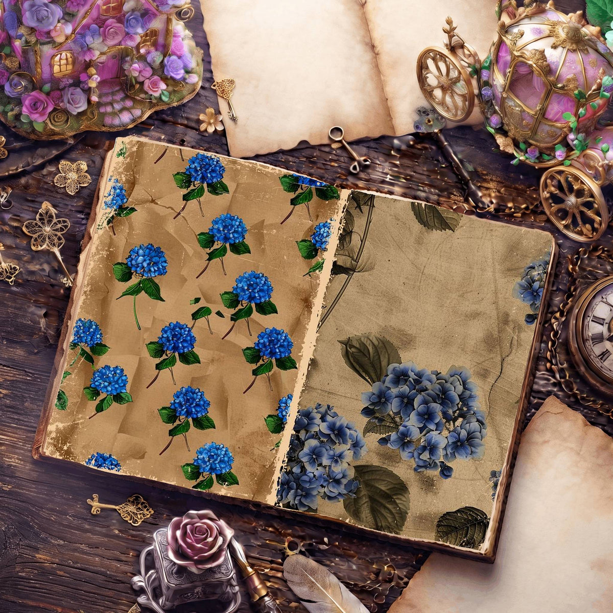 Hydrangea Digital Papers