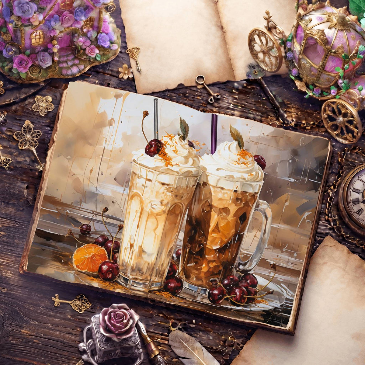 Iced Cappucino Digital Papers