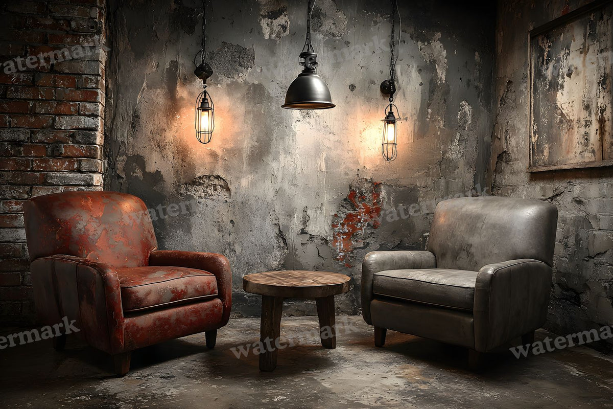 Industrial Wall Texture digital photo backdrop for photo editing, preview 2