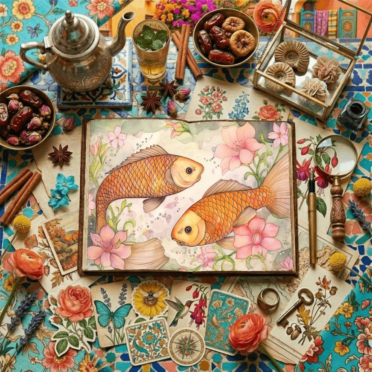 Koi Fish Digital Papers