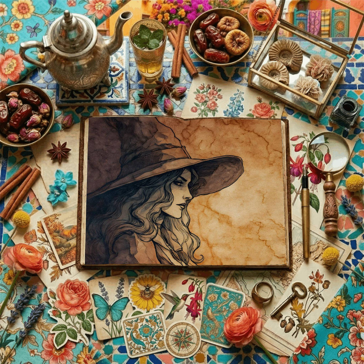 Lined Witchcraft Theme Digital Papers