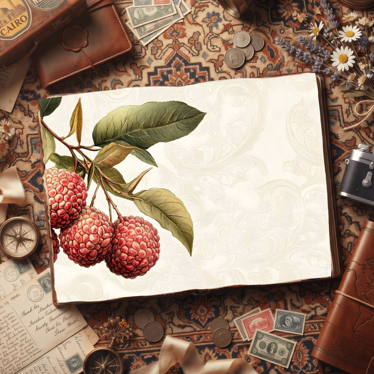 Lychees Digital Papers