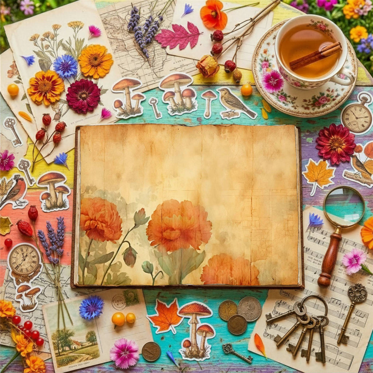 Marigold Flowers Digital Papers
