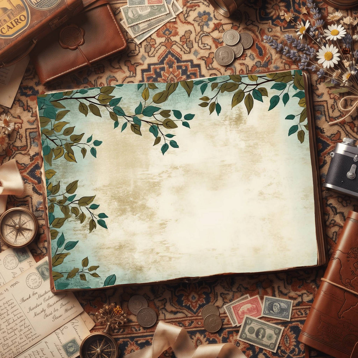 Mint Leaves Digital Papers