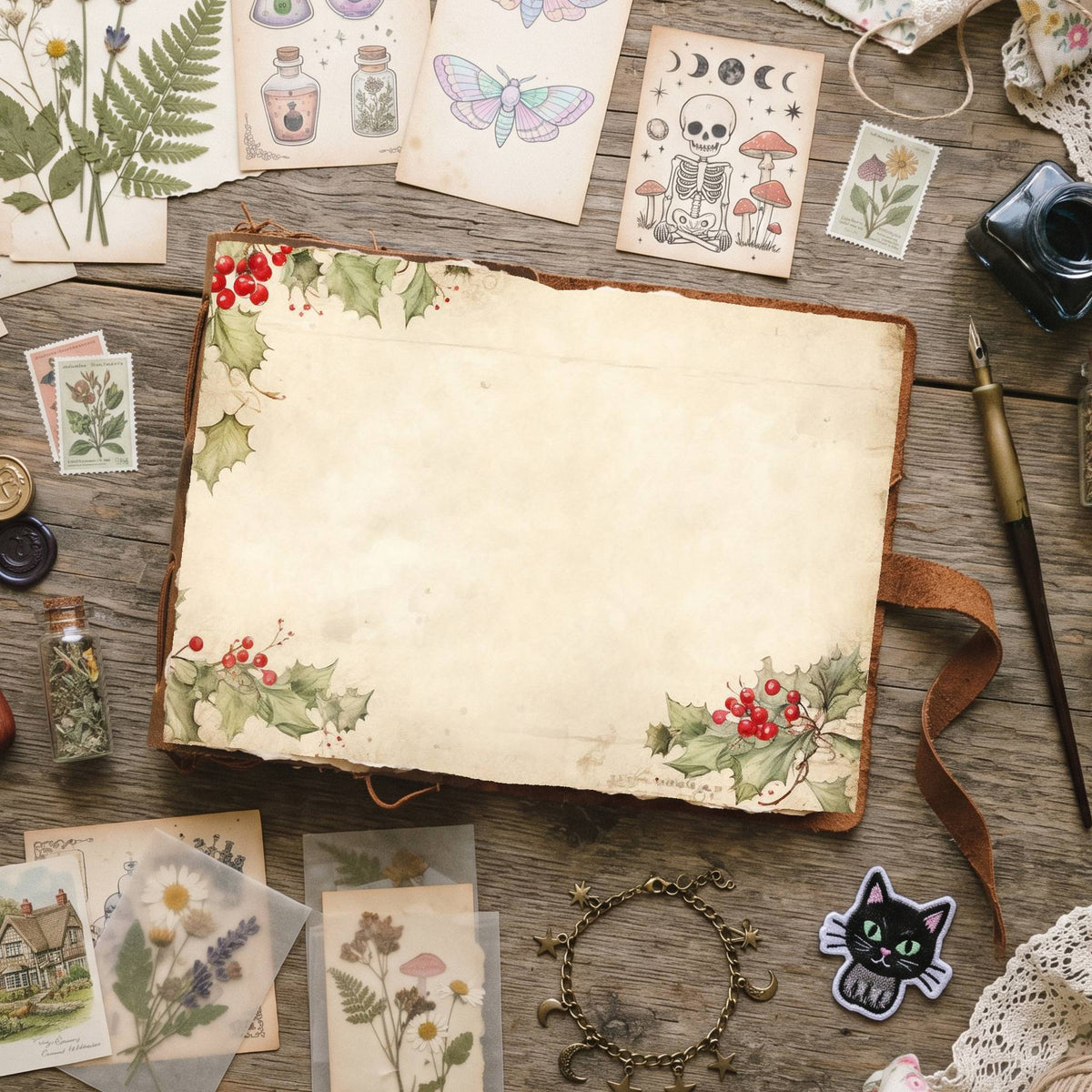 Misletoe Frame Digital Papers
