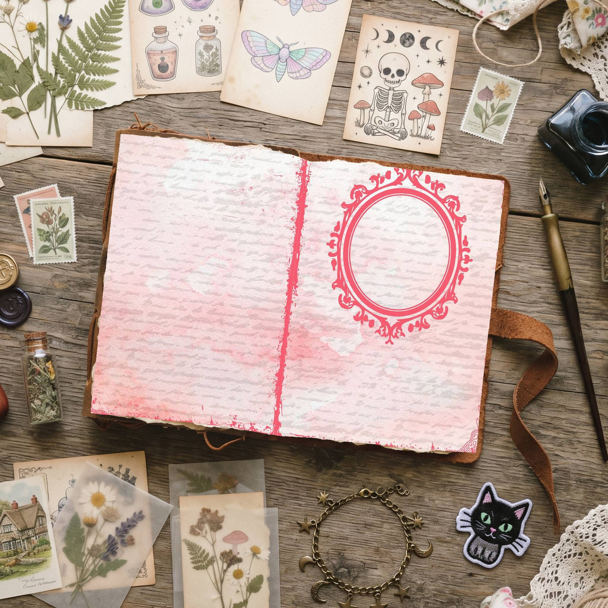Mixed Color Distressed Blank And Lined Digital Papers