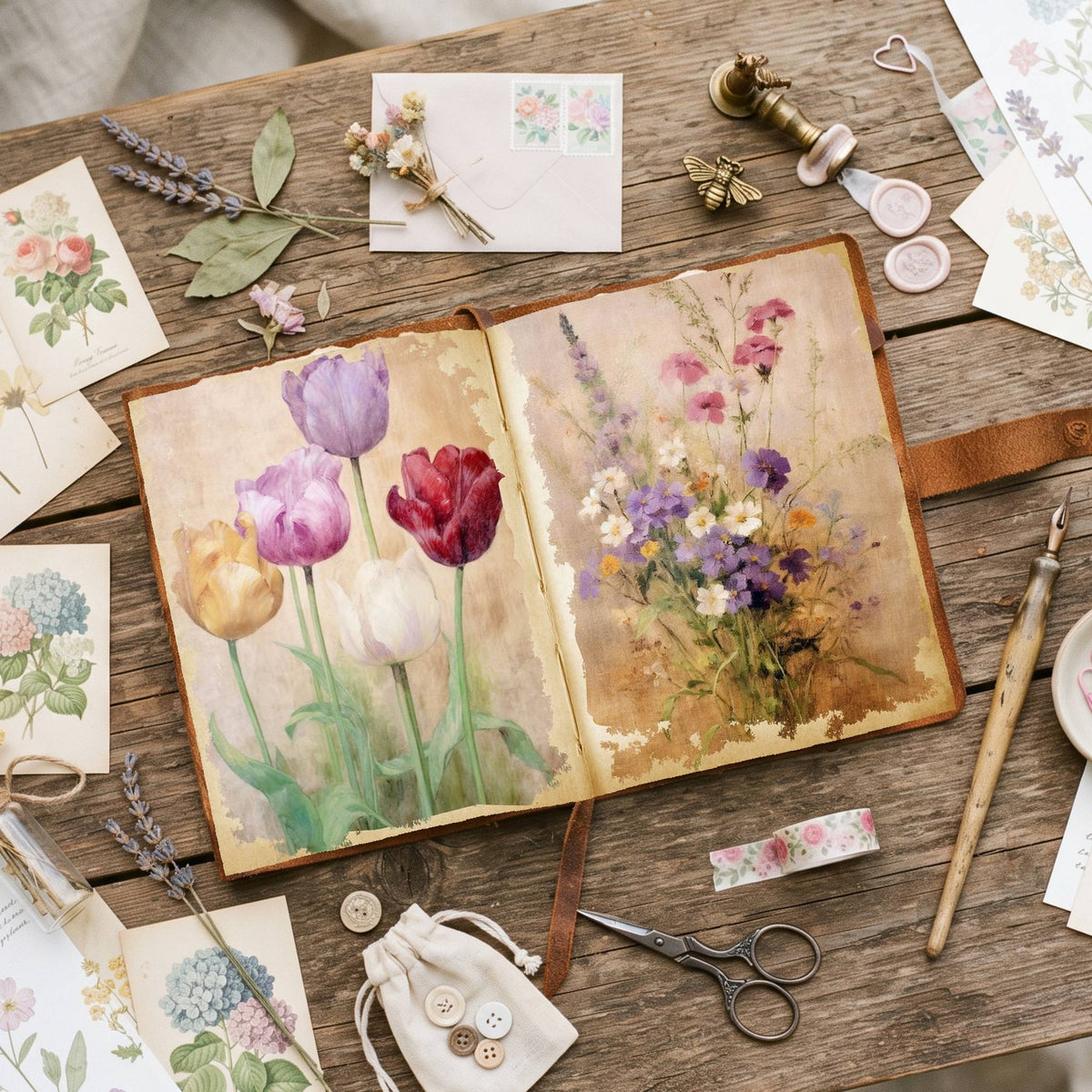 Mixed Flowers Digital Papers