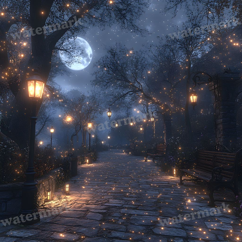 Moonlit Clearing Backdrop Images