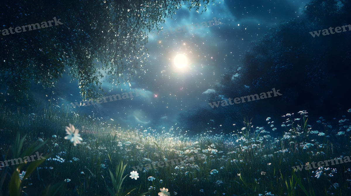 Moonlit Meadow Backdrop Images