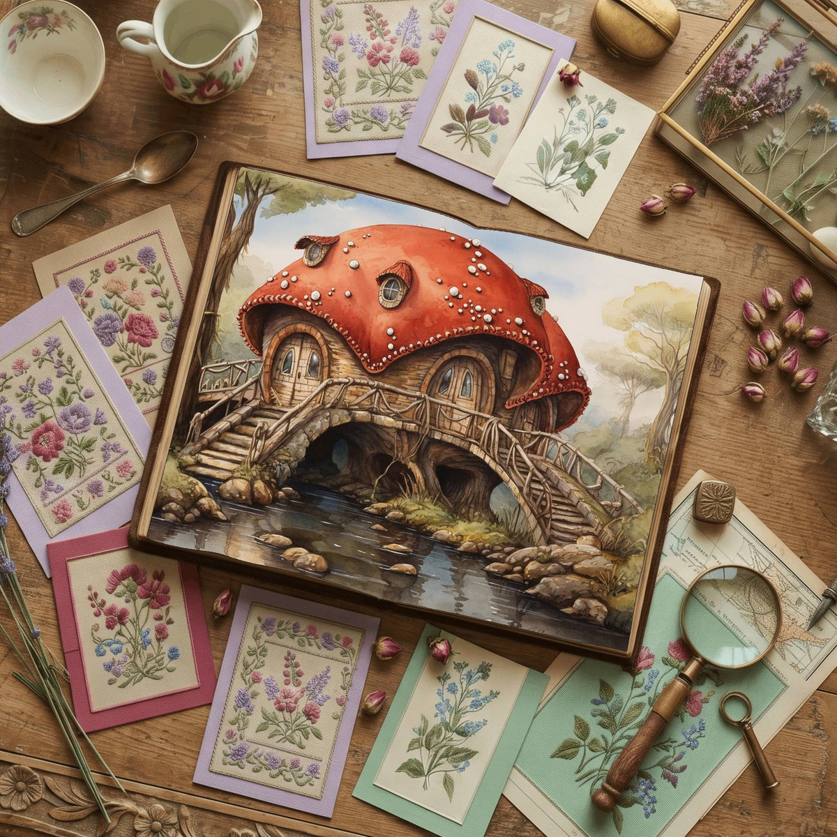 Mushroom Cottage Digital Papers
