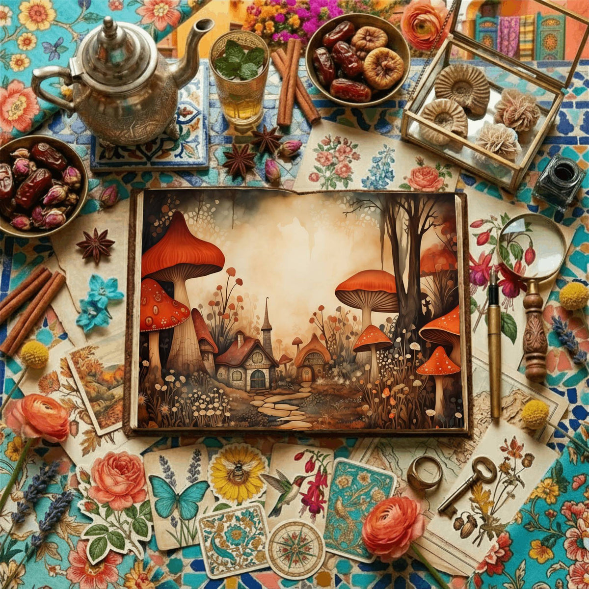 Mushroom Village Digital Papers