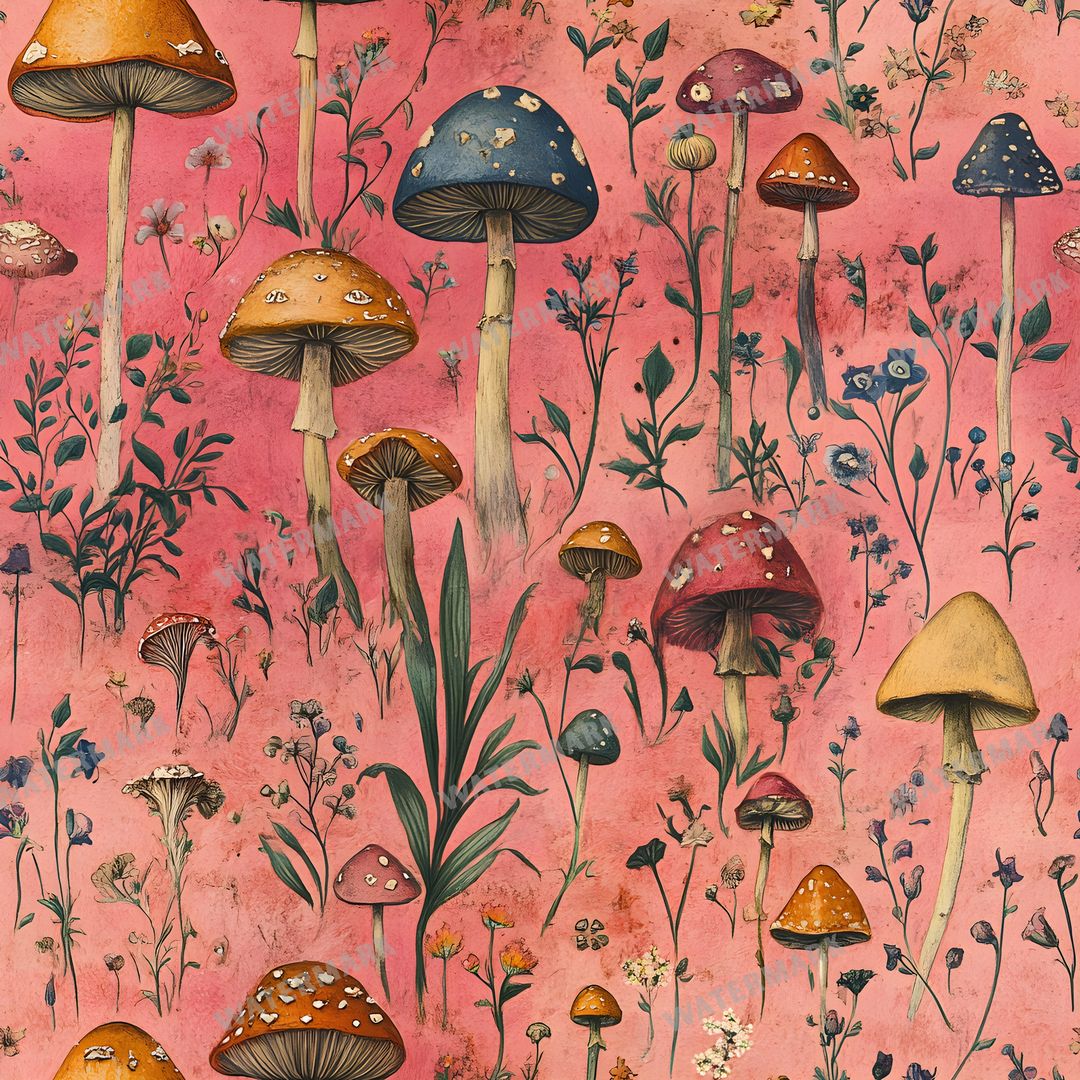 Mushrooms Seamless Pattern