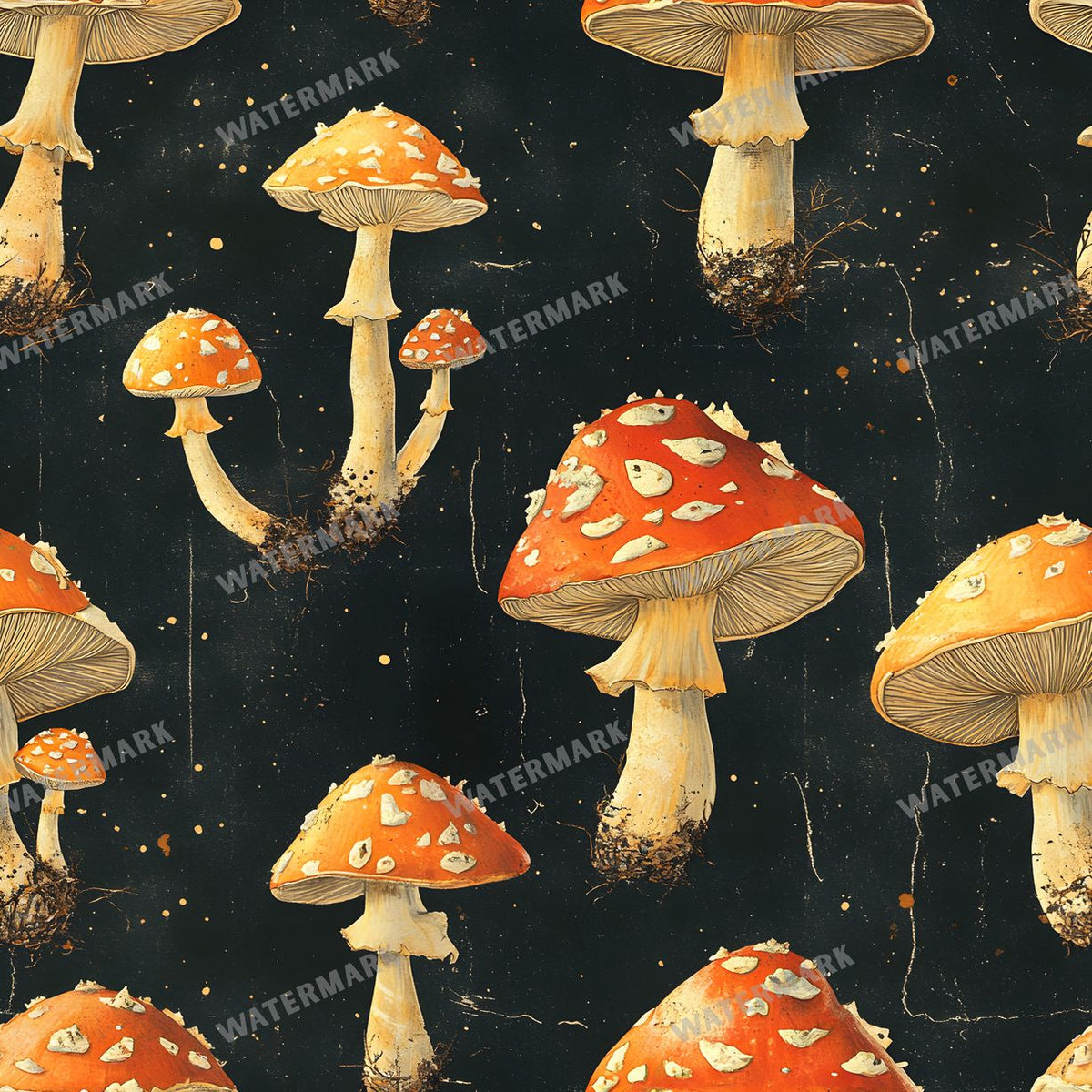 Mushrooms Seamless Pattern