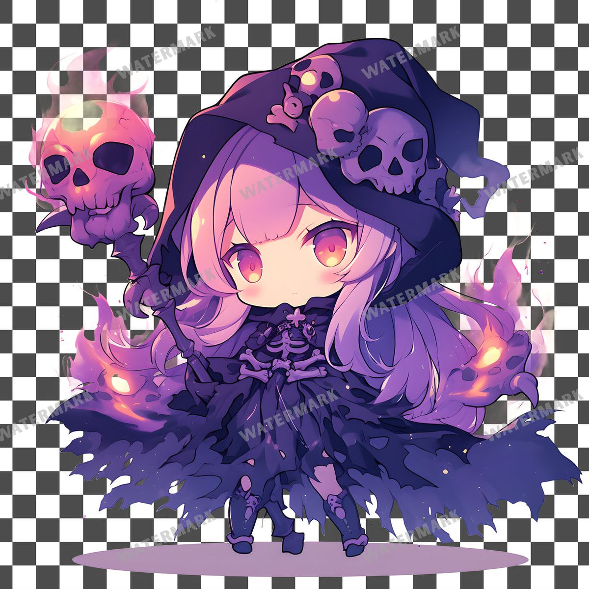 Necromancer Skull Staff Clipart Pngs