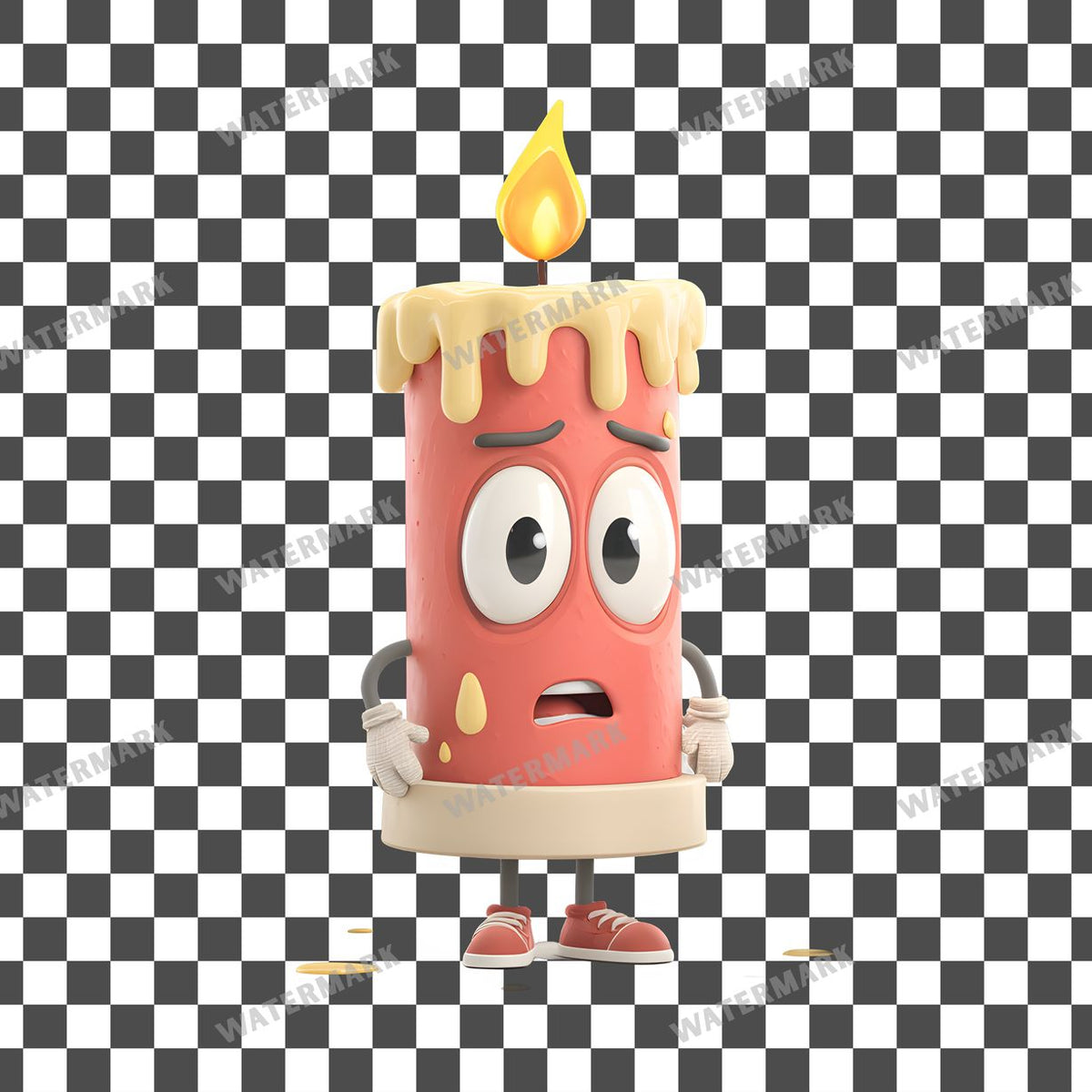 Nervous Birthday Cake clipart PNG on a transparent background, design 3