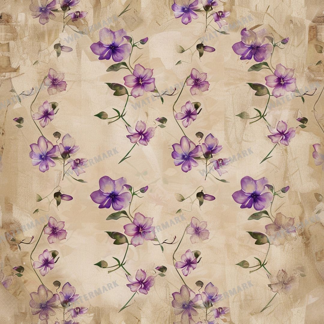 Purple Flowers Seamless Pattern