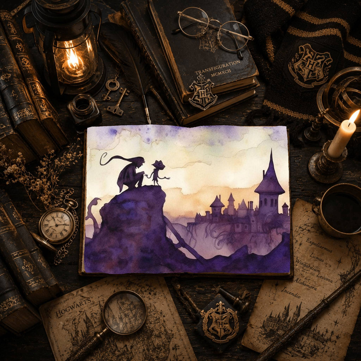 Purple Watercolour Witch Digital Papers