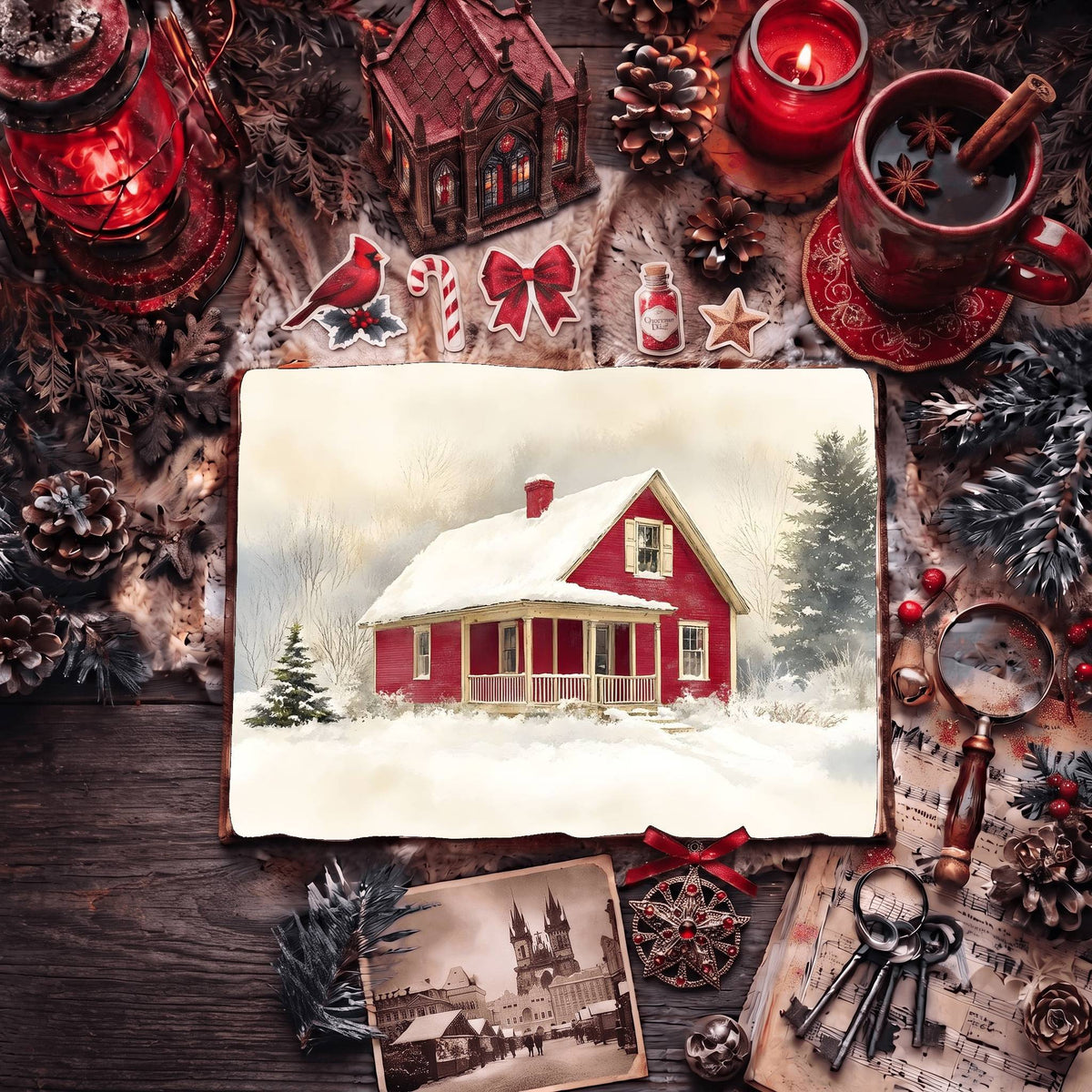 Red Christmas Digital Papers