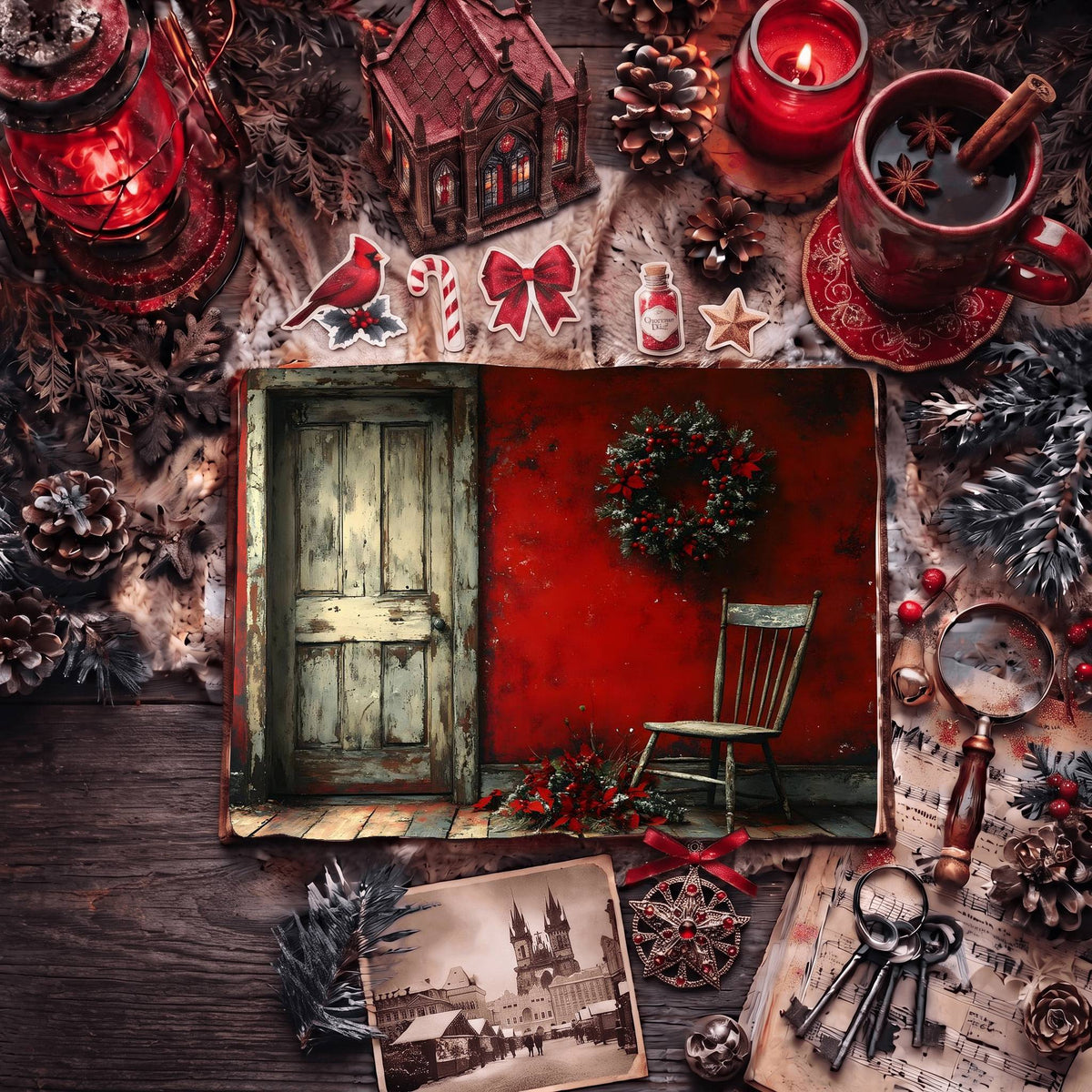 Red Christmas Digital Papers