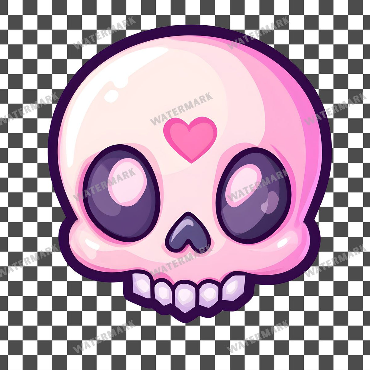 Skull Kawaii Style Clipart Pngs