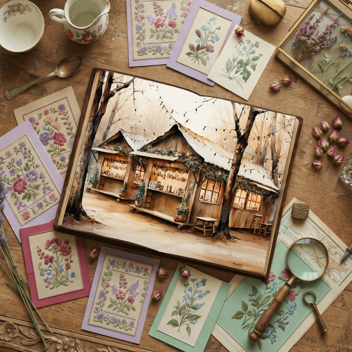 Snow Cabin Digital Papers