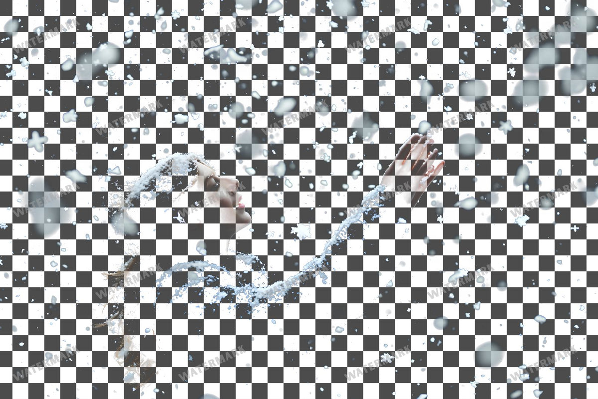 Snowflake Flurry Overlay Swirling Flakes