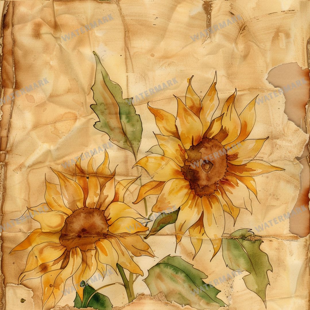 Sunflowers Seamless Pattern