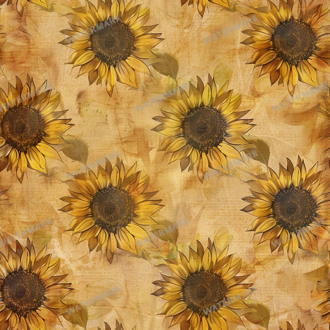 Sunflowers Seamless Pattern