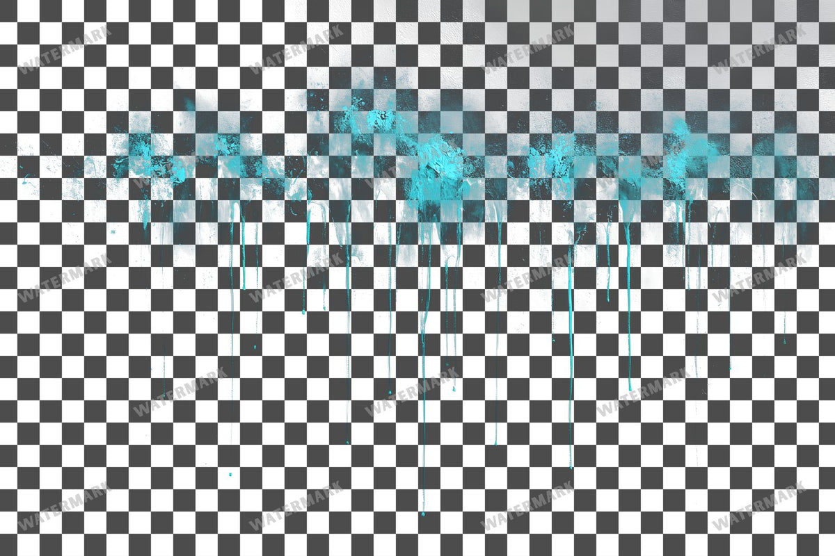 Teal Paint Drips Glowing Paint Transparent Overlay Pngs