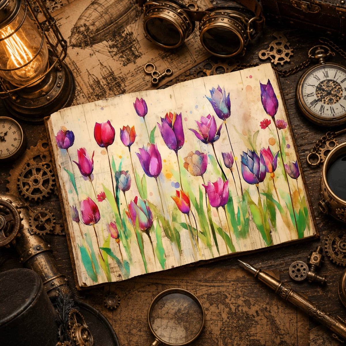 Tulip Flowers Digital Papers