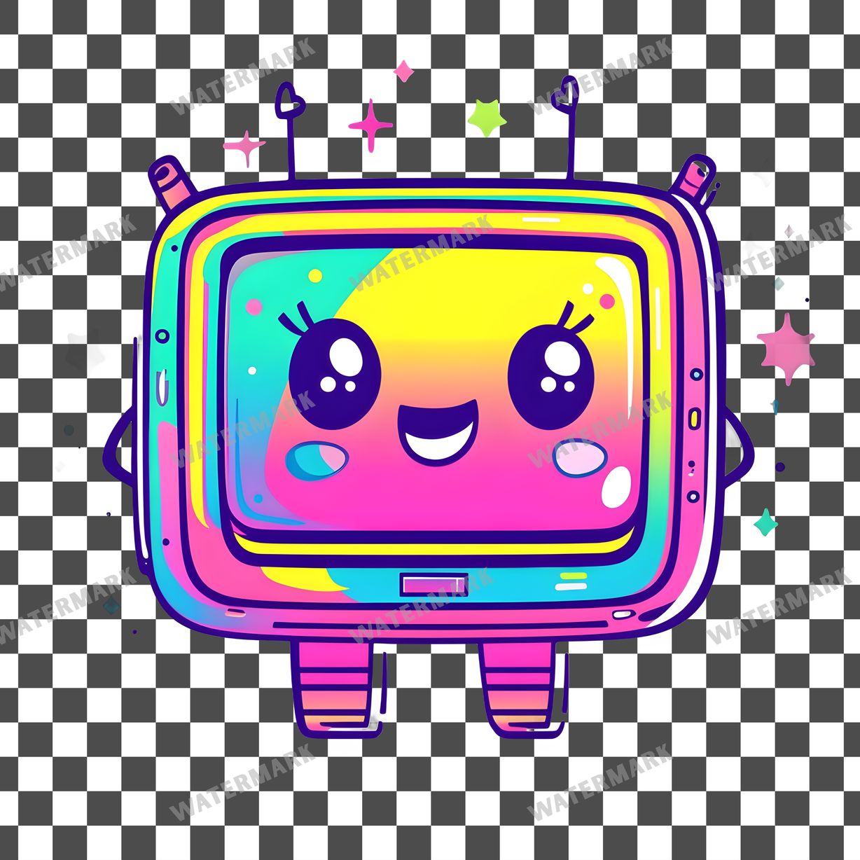 Tv Kawaii Style Clipart Pngs