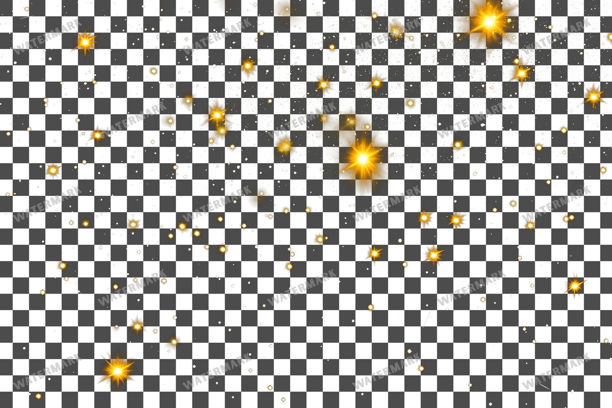 Twinkling Gold Stars Transparent Overlay Pngs