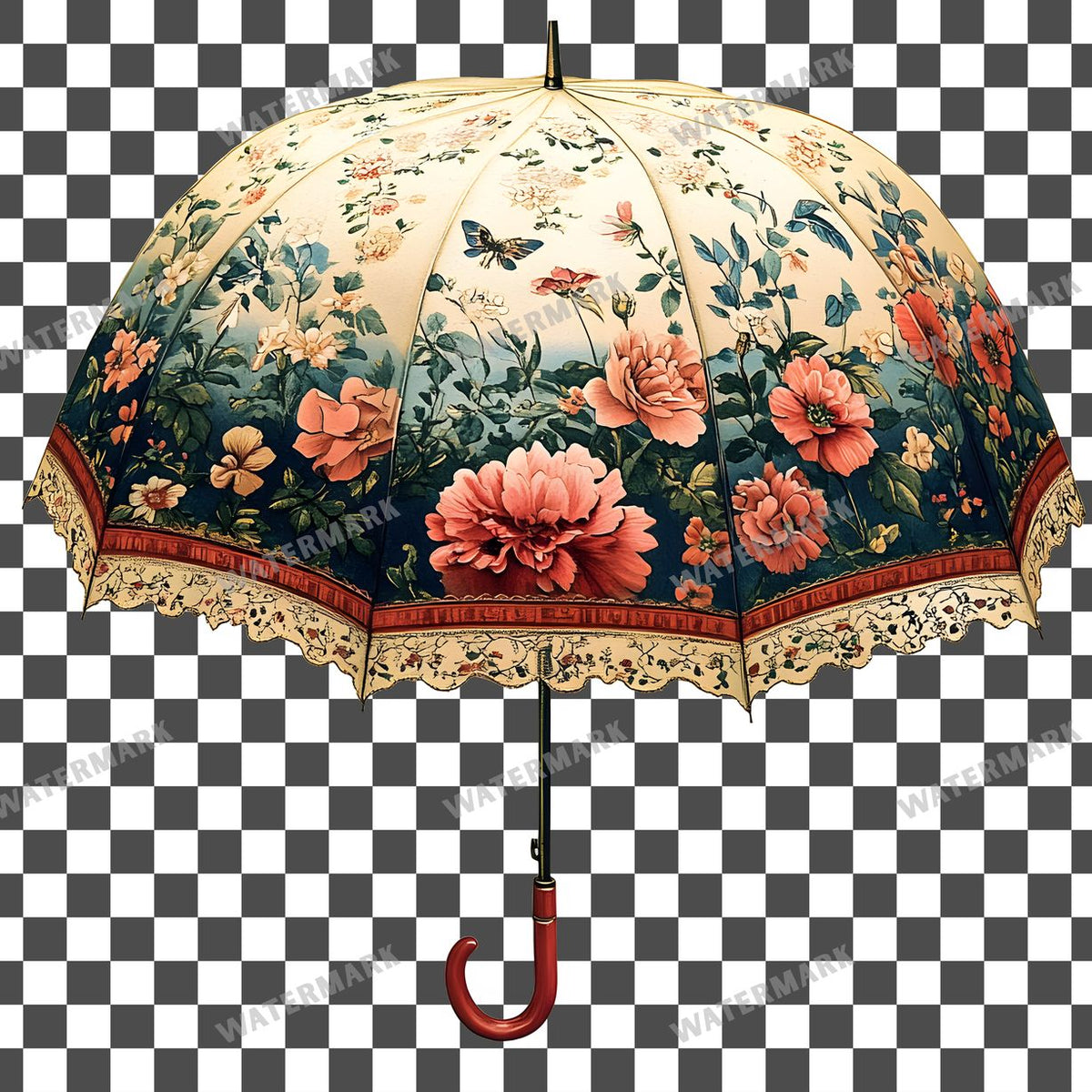 Umbrella Vintage Style Clipart Pngs