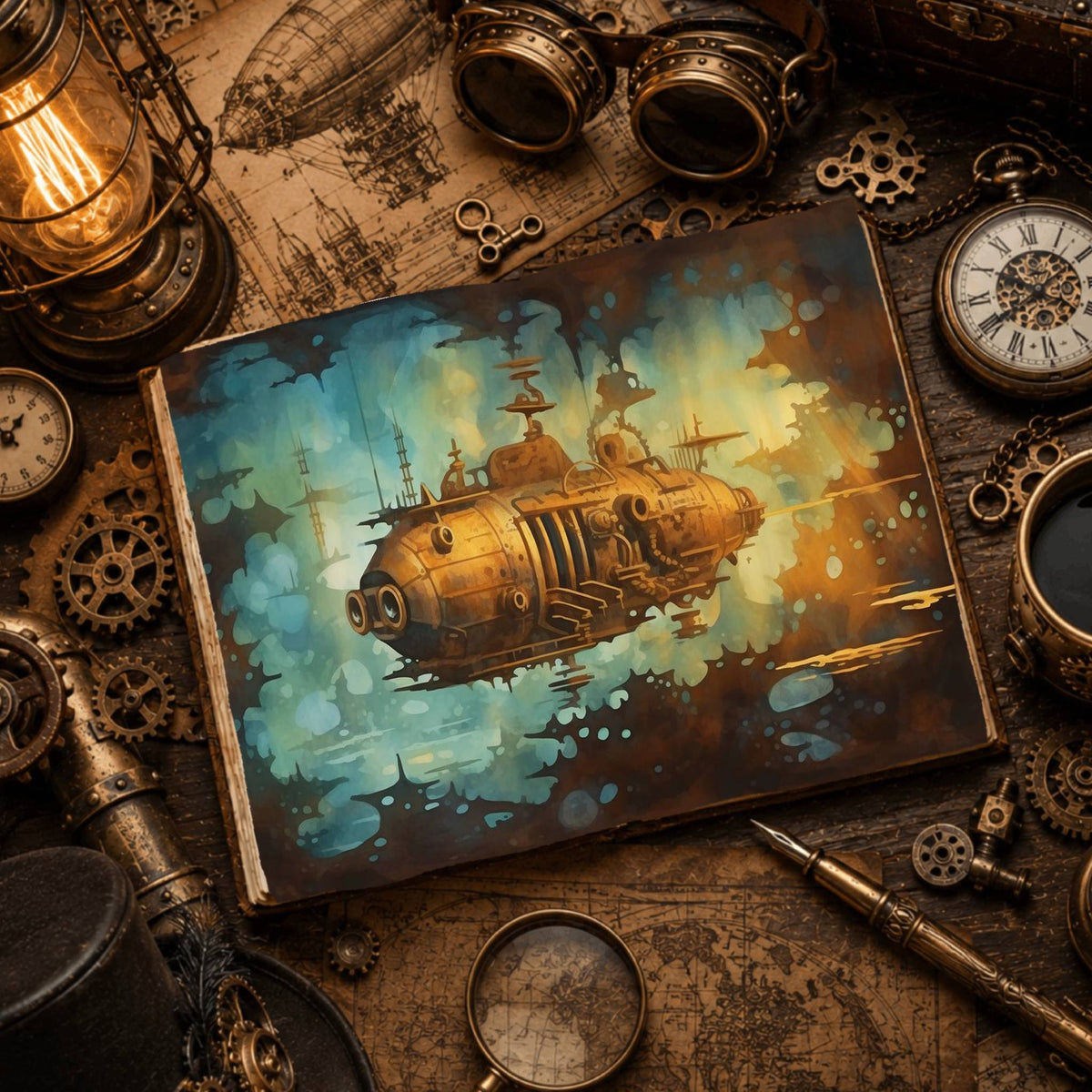 Underwater Steampunk Digital Papers