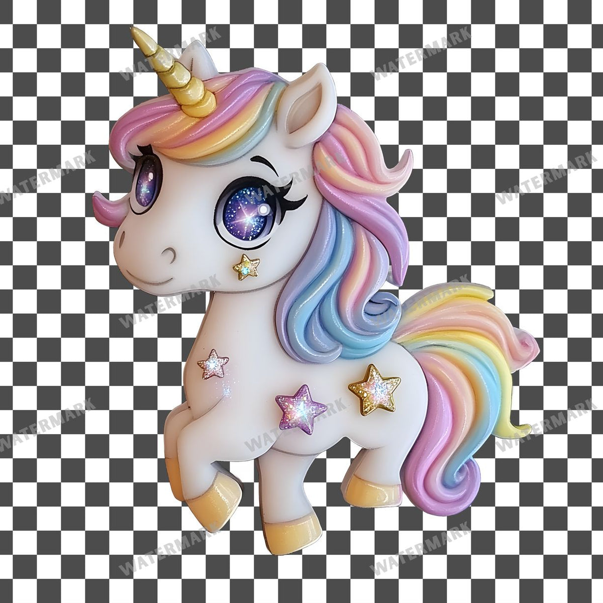 Unicorn Flowing Rainbow Clipart Pngs