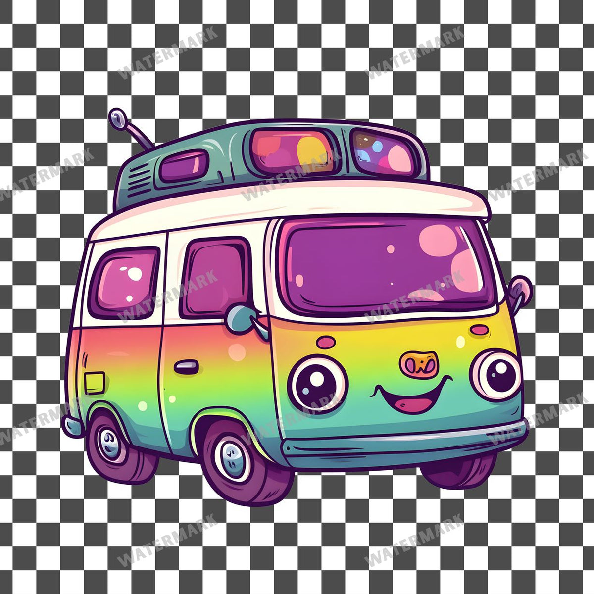 Van Kawaii Style Clipart Pngs