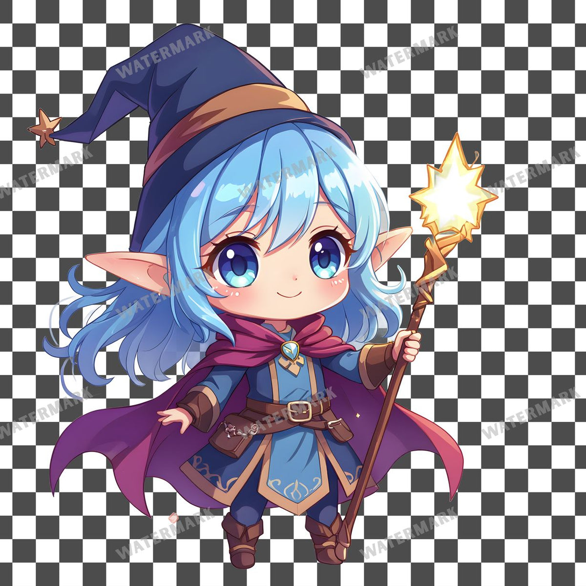 Vchibi Elf Mage Clipart Pngs